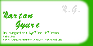 marton gyure business card